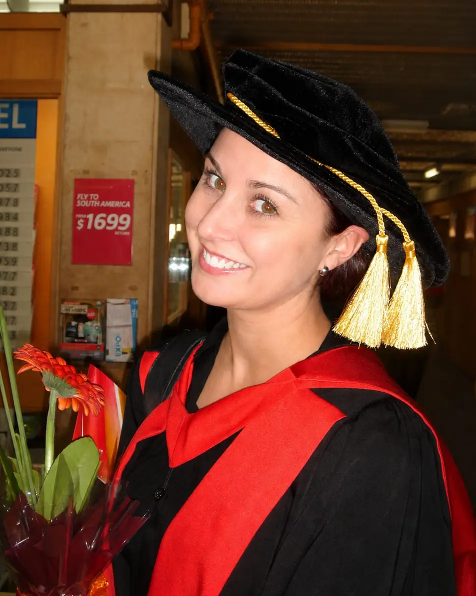 Donna on her PhD graduation day